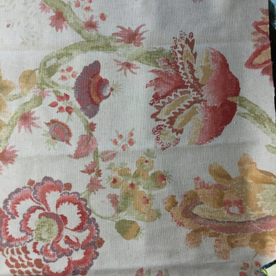 Large Scale Floral | Red / Tan / Pink | Home Decor Fabric | Richloom | 54 Wide