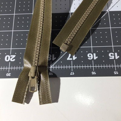 29" Separating Zipper | Tan | Molded Plastic |  YKK Brand | Jacket Zipper