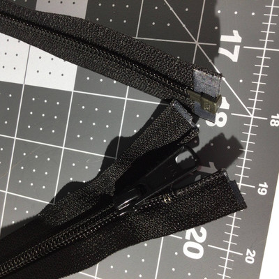 25" Separating Coil Zipper | Black | YKK Brand | Jackets