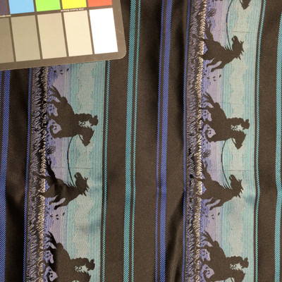 black blue silver cowboy western woven fabric