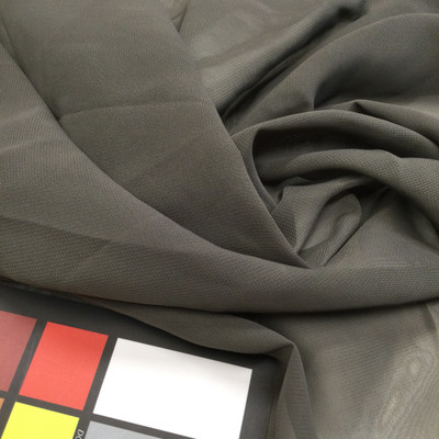 Steel Gray Solid Sheer Polyester Chiffon Fabric / Clothing and Apparel / Sold by the Yard / 60 inch wide