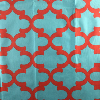 Moroccan Tile Quatrefoil  Red / Blue | Home Decor Fabric | Premier Prints | 54 Wide | By the Yard