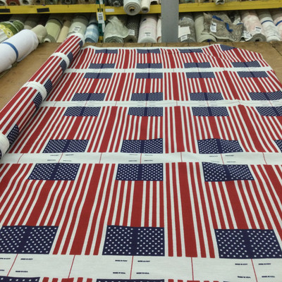 Mini American Flag Panel Fabric in Red / White / Blue  | Upholstery / Curtains | 54" Wide | By the Yard |