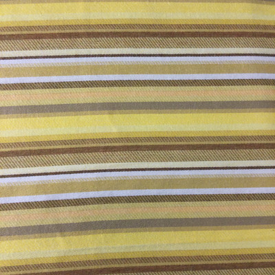 3.55 Yard Piece of Upholstery Fabric | Retro Yellow and Brown Stripes | 54" Wide