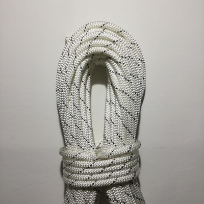 28.8 Yard Piece of Safety Rope | White with Black Lines |  11 mm | By the Piece | Remnant 229