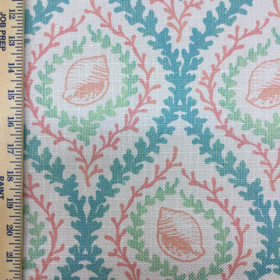 Captiva Coral | Pink / Blue / Green | Upholstery Fabric | Regal Fabrics | 54" Wide | By the Yard