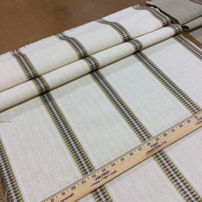 In Detail Antique | Off White / Gold / Gray | Upholstery / Slipcover Fabric | 54" Wide | By the Yard