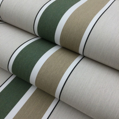 Sunbrella Fabric 4959-0000 Fern / Heather Beige  | 46 Inch | Awning and Marine Weight | STRIPED