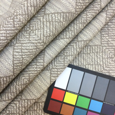 Randwick in color Fawn | Diamond Geometric Slub Weave | Taupe / Beige | Heavyweight Upholstery / Slipcover Fabric | 54" Wide | By the Yard