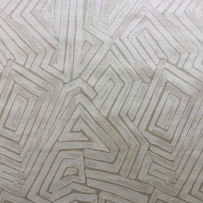 3.8 Yard Piece of Abstract Maze in Beige Upholstery / Drapery Fabric | 54" Wide | By the Yard