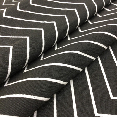 Skinny Chevron | Black and White | Medium Weight Home Decor Fabric | Curtains / Slipcovers | 54" Wide | By the Yard