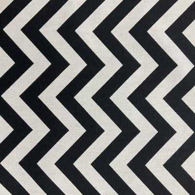 Black and White Chevron | Medium Weight Home Decor Fabric | Curtains / Slipcovers | 46" Wide | By the Yard