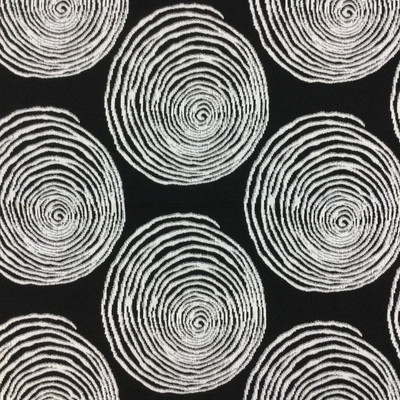 Slipstream in Raven | Jacquard Upholstery Fabric | Contemporary Circles Black / White | 54" Wide | By the Yard