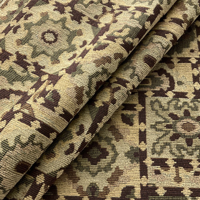 Flagstaff in Sand | Jacquard Upholstery Fabric | Southwest Contemporary in Brown / Beige / Red  | 54" Wide | By the Yard