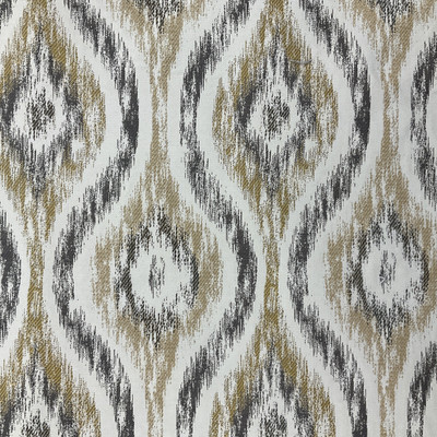 Flume in Grey | Ikat in Gold / Grey / Beige | Upholstery Fabric | Regal Fabrics Brand | 54" Wide | By the Yard