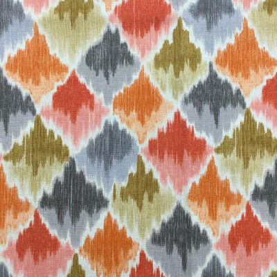 Baroque Bargello in Clay | Diamonds in Orange / Red / Grey | Upholstery / Drapery Fabric | Waverly | 54" Wide | By the Yard