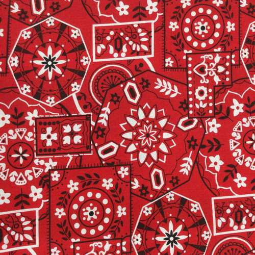 Bandana Design Quilting Fabric | Red / White / Black | 100% Cotton