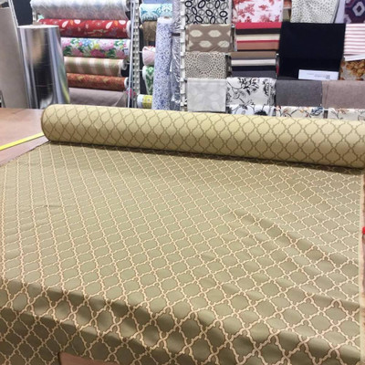 Golden Tan on Army / Olive Green Upholstery Fabric | Reversible | By The Yard