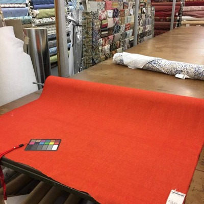 Fiery Red & Metallic Gold Upholstery Fabric | By The Yard