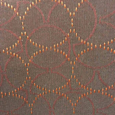 2.25 Yard Piece of Maroon Black Red Circles Heavy Auto Vinyl Upholstery Fabric By The Yard 54 Inch