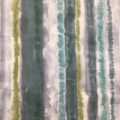 Stream in Nautical | Watercolor Stripes in Teal / Green / Grey | Upholstery / Drapery Fabric | Braemore | 54" Wide | By the Yard