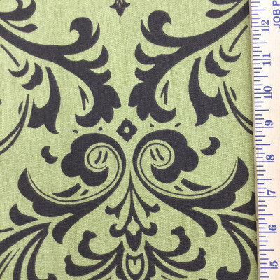 Damask in Olive Green and Brown | Home Decor / Drapery Fabric | 54" Wide | By the Yard