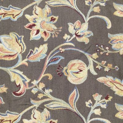 Contemporary Floral in Tan / Brown / Pink | Upholstery Fabric | 54" Wide | By the Yard