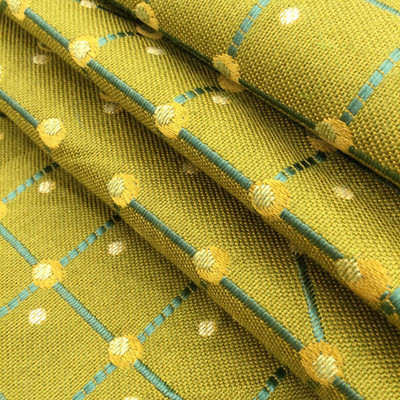 Retro Design in Olive Green / Blue / Bronze | Upholstery Fabric | 54" Wide | By the Yard