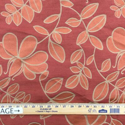 Modern Floral in Red / Orange / Bronze | Upholstery / Drapery Fabric | 54" Wide | By the Yard