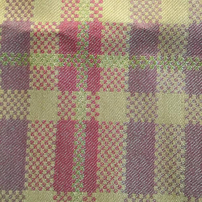 4.25 Yard Piece of Elongated Plaid in Red and Brown | Upholstery Fabric | 56 Wide | By the Yard