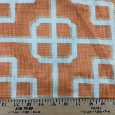 Lattice in Orange and Ivory| Home Decor / Drapery Fabric | 54" Wide | By the Yard