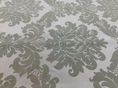 Taupe/Ivory Natural Large Damask Home Decor Fabric | Reversible | Upholstery | Drapery | Slipcover | By The Yard | 54 inch wide