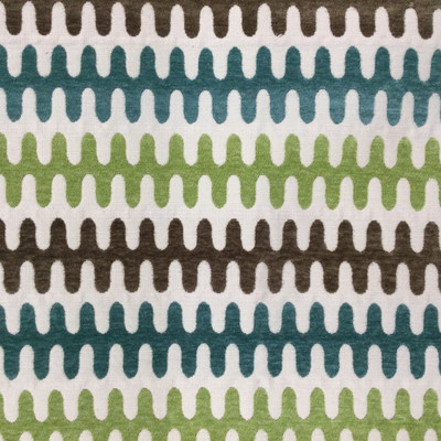 Comtempory Upholstery Fabric | Teal Brown Lime on Natural | Woven | Heavy Duty | By The Yard