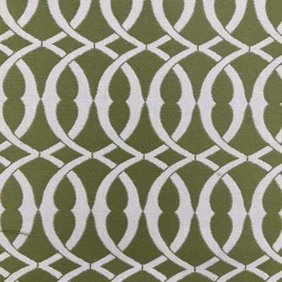 Olive Green and Cream Circle Chain Lattice Fabric | Reversible | Mid Weight Upholstery | Slipcover | Home Decor | 54 inch Wide | By The Yard