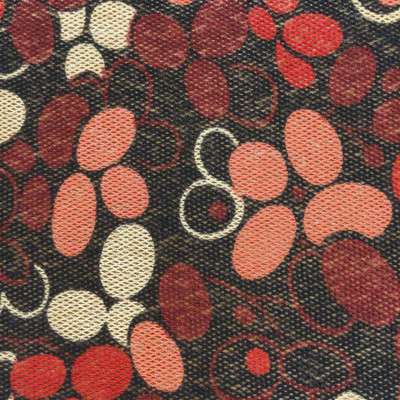 Red and Black Ditsy Floral Sheer Knit Mesh Fabric / 100% Polyester / Clothing and Apparel Fabric / Sold by the Yard / 60 inch Wide
