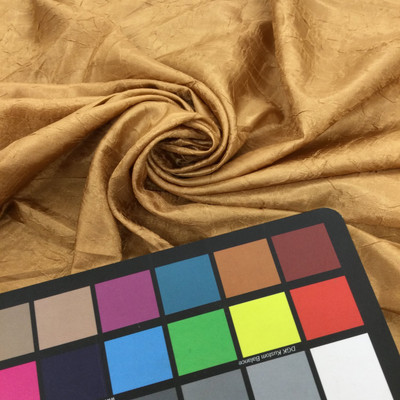 Butterscotch Crinkle Solid Silky Fabric | Lightweight Polyester Lining Satin | Apparel and Clothing | By The Yard | 45 inch Wide