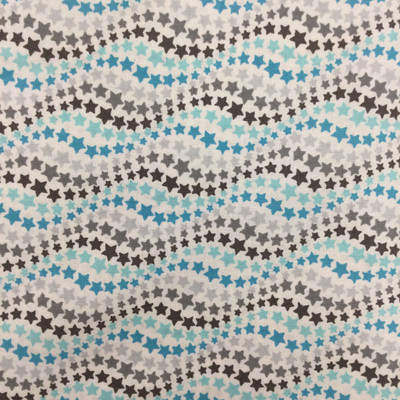 Wavy Stars | Blue / Grey / White | Quilting Fabric | 100% Cotton | 44 wide | By the Yard 3403