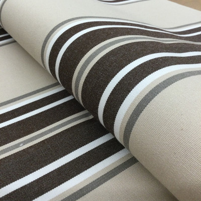 Vintage Stripes in Beige / Brown / White | Outdoor Awning / Marine Fabric | Sunbrella-like | 46" Wide | By the Yard | Waterproof