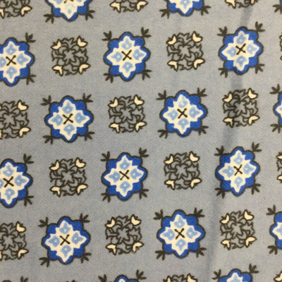 Decorative Medallions in Blue and Black | Flannel Fabric | 44 Wide | 100% Cotton | By The Yard 110