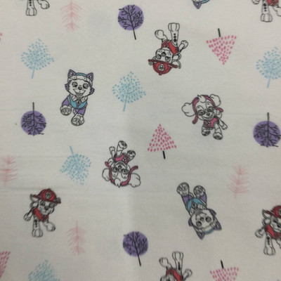 Paw Patrol in Winter | White / Pink / Purple | Juvenile Flannel Fabric | 44 Wide | 100% Cotton | By The Yard 129