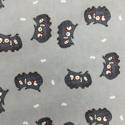 Cuddle Owls in Grey | Juvenile Flannel Fabric | 44 Wide | 100% Cotton | By The Yard 186