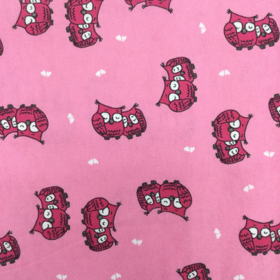 Owls in Pink | Juvenile Flannel Fabric | 44 Wide | 100% Cotton | By The Yard 209