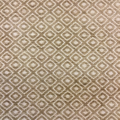 2.92 Yard Piece of Light Brown Chenille Plush Diamond Geometric Upholstery Fabric By The Yard 54"W