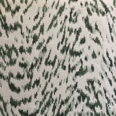2 Yard Piece of Green and Off White Abstract Fabric | Slipcovers / Drapery | 54 W | By the Yard