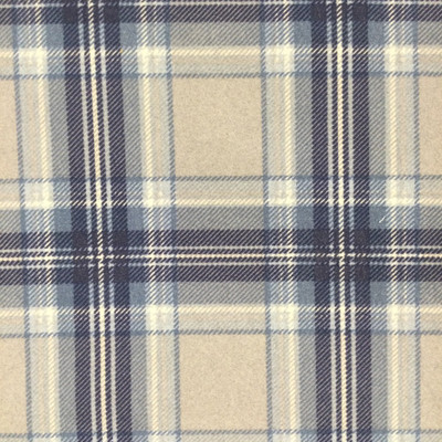 Tartan Plaid Velvet Fabric | Blue and Grey | Heavyweight Upholstery | Microfiber Velvet | 54 wide | By The Yard