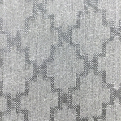 Zia in Mushroom | Upholstery & Curtain Fabric | Geometric Lattice in Grey and Off White | 54 wide | By The Yard