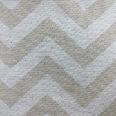 Tan on Natural Chevron Print | Home Decor Print Fabric | Drapery | 54 Inch Wide | By The Yard