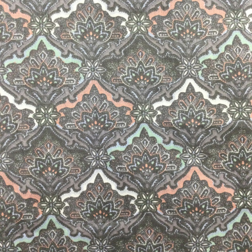 Scallop Design in Grey / Green / Blue Home Decor Fabric Cotton 54" Wide By the Yard