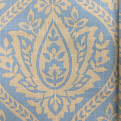 Large Scale Floral Ofee in Blue and Tan | Home Decor Fabric  | Cotton | 54" Wide | By the Yard