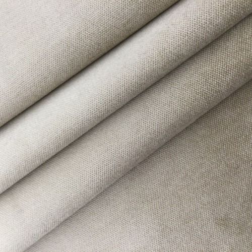 Solid Beige Velvet Heavyweight Upholstery Fabric Premium High